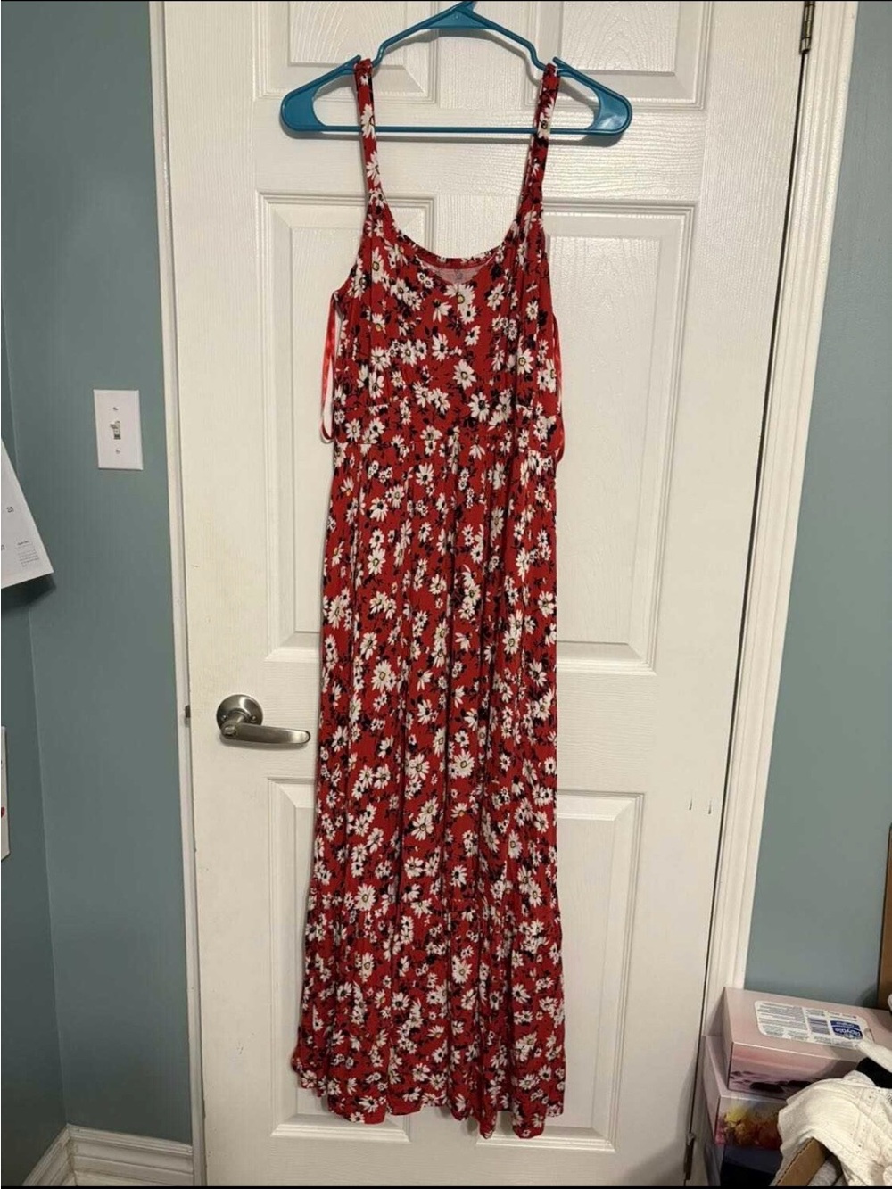 Torrid Tiered Maxi Dress Super Soft Red Floral